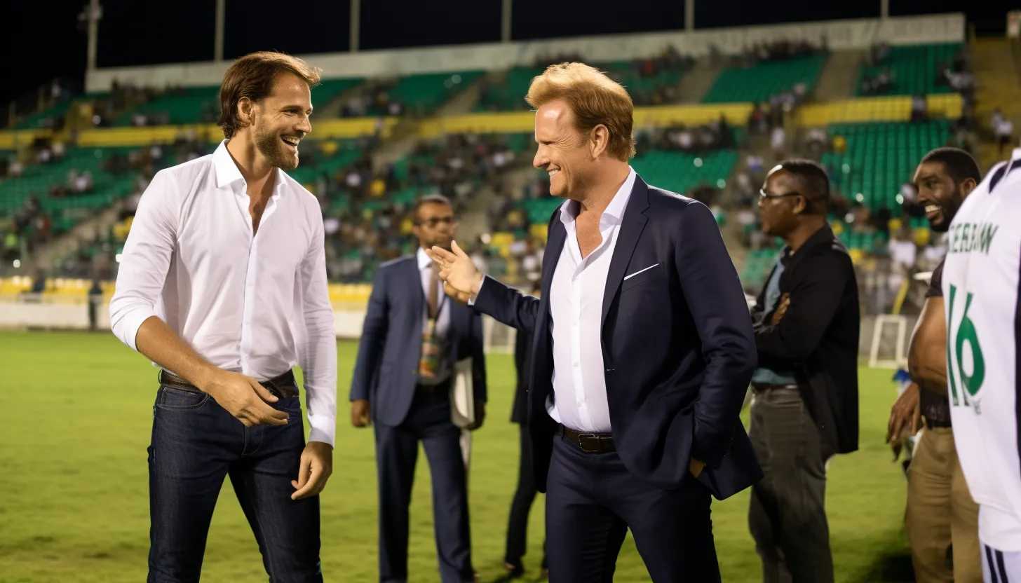Prince Harry chatting with actor Will Ferrell at the Inter Miami CF soccer game