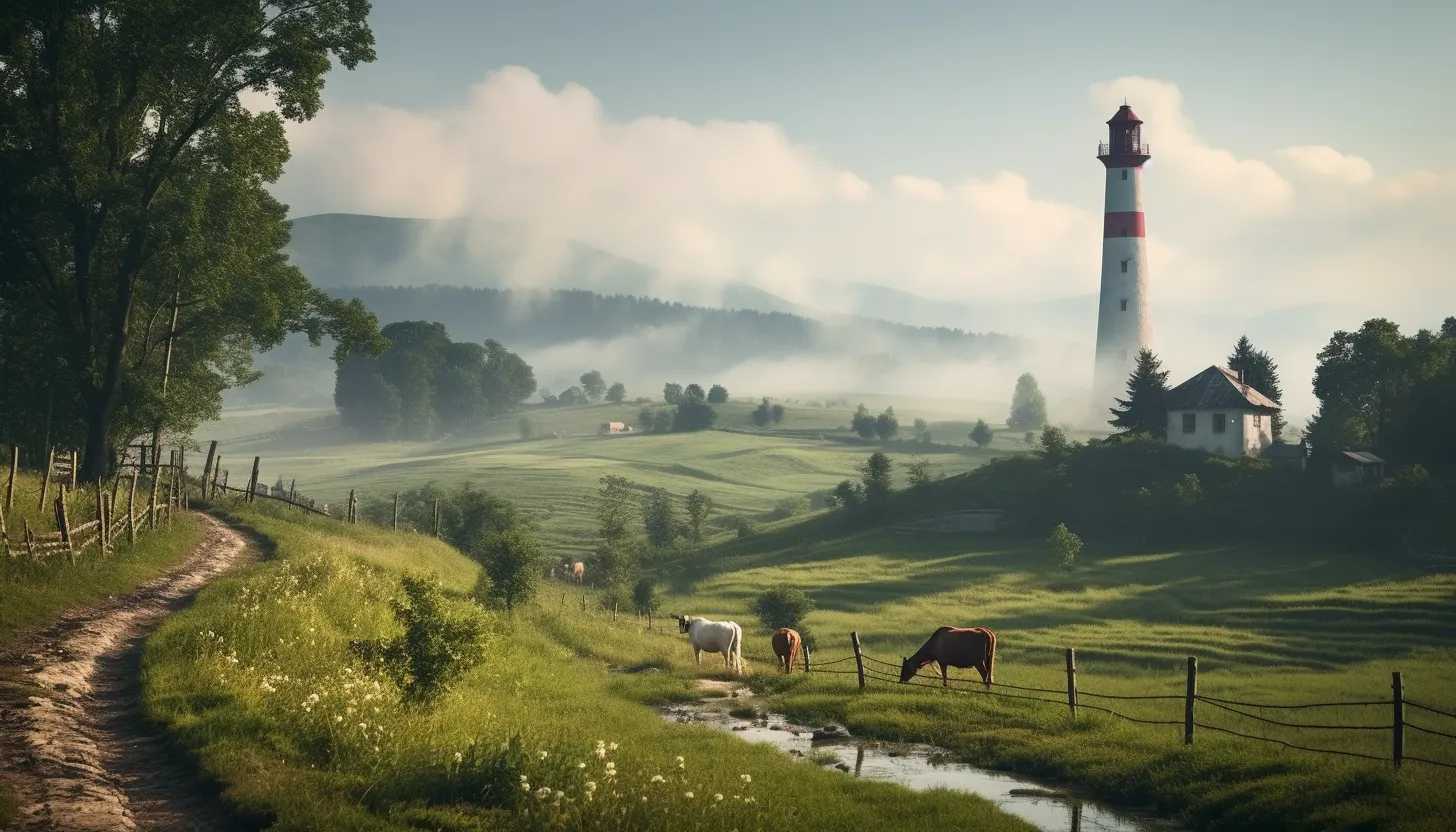 A photo prompt of a serene countryside in Ukraine, reminiscent of Dima Tower's early life in his native country. (Taken with Canon EOS 5D Mark IV)