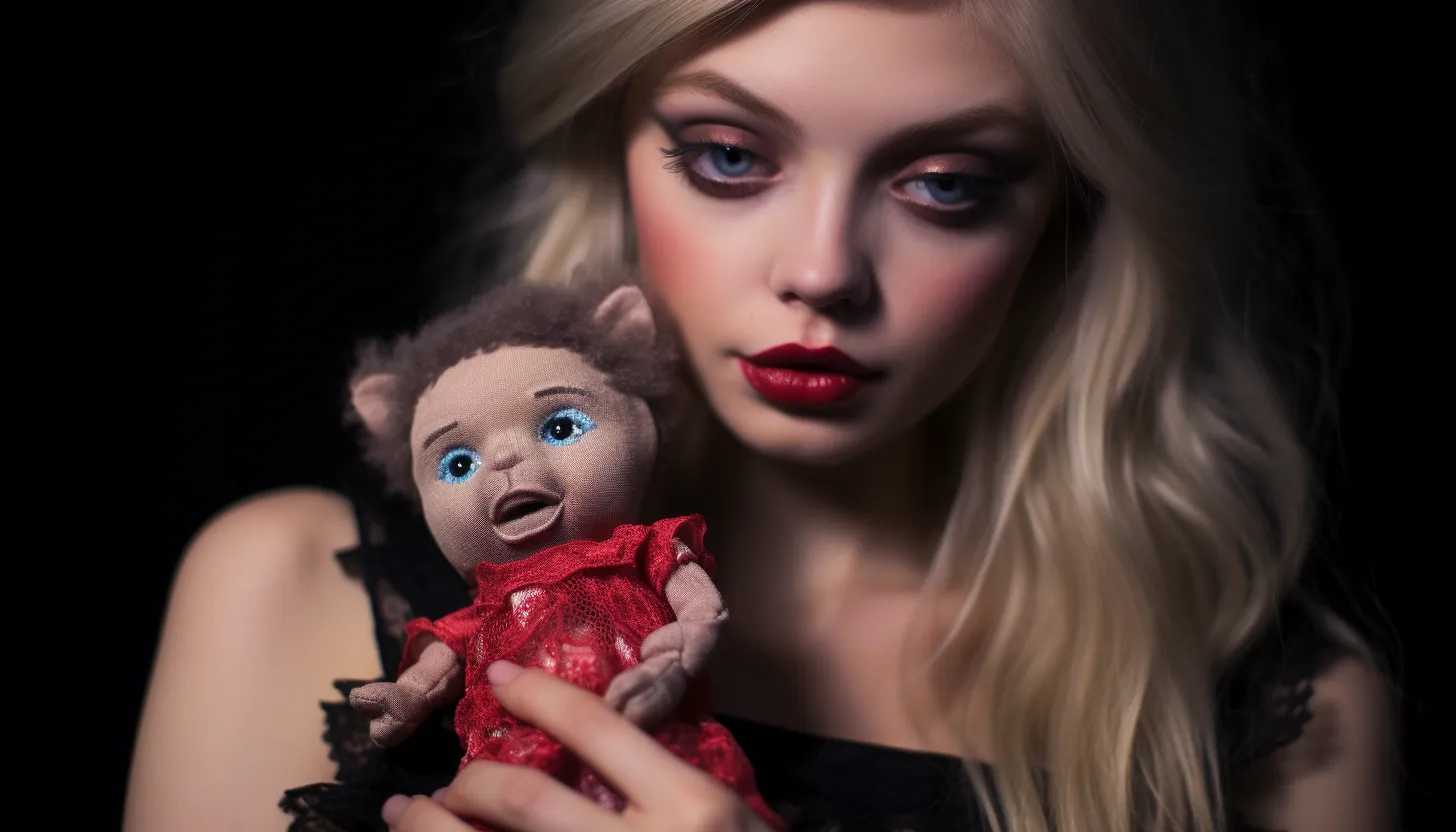 Taylor Momsen holding a Cindy Lou Who doll, taken with a Canon EOS 5D Mark IV