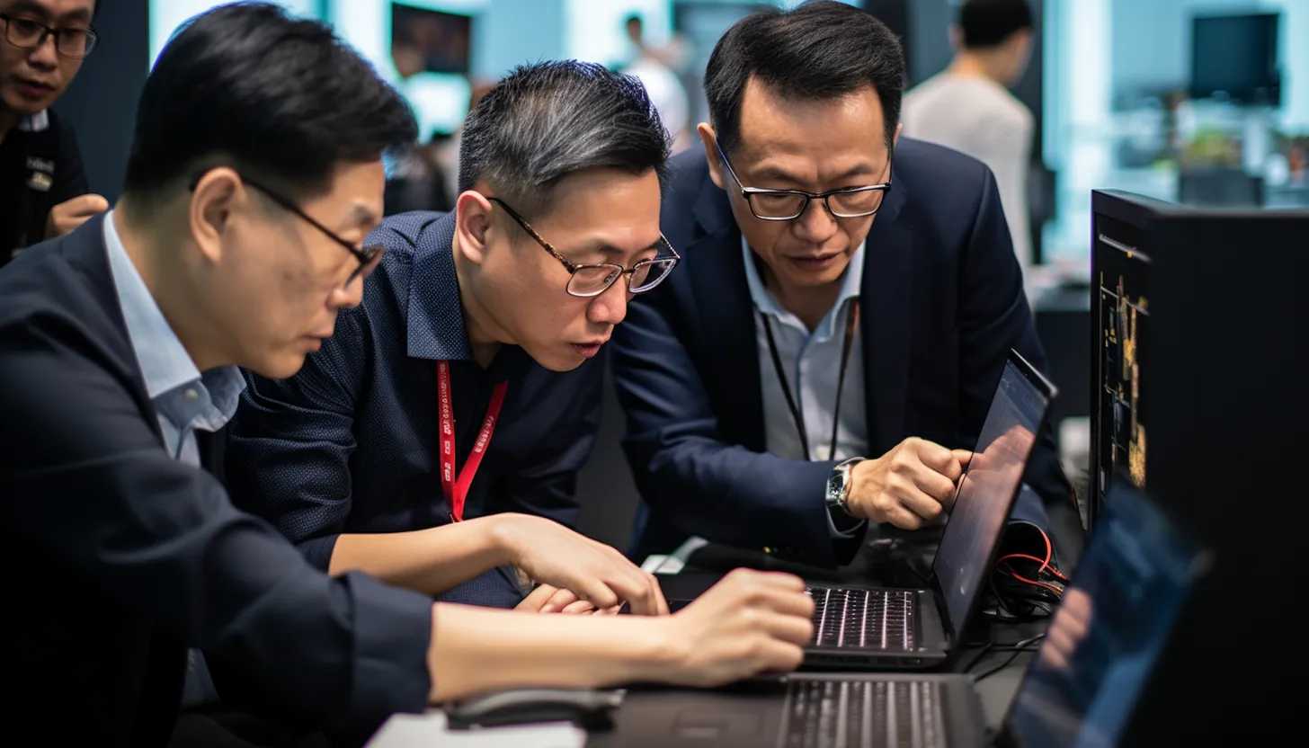 Chinese cybersecurity experts monitoring online activities taken with a Nikon D850
