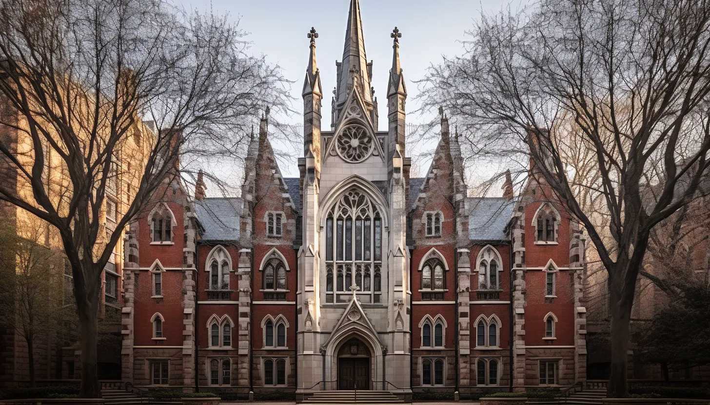 Yale University's Vanderbilt Hall standing proudly in New Haven, Connecticut, taken with a Sony Alpha A7 III.