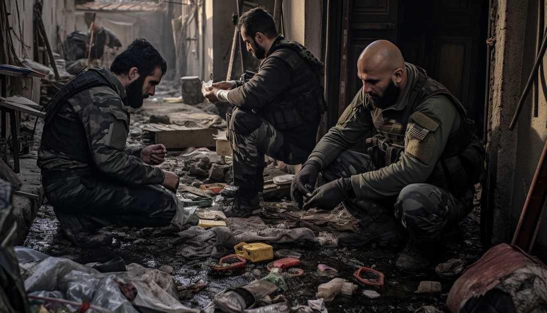 An image showing a team of investigators collecting evidence in Iraq, working diligently to gather crucial information against ISIS members for upcoming trials. (Taken with a Nikon D850)