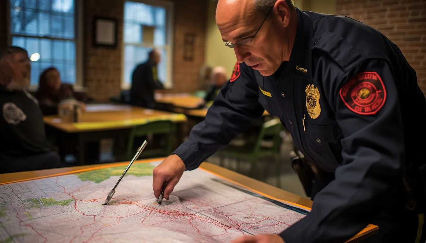 "Fire Chief John Hodges reviewing a map of the blazing area, taken with Nikon D850."