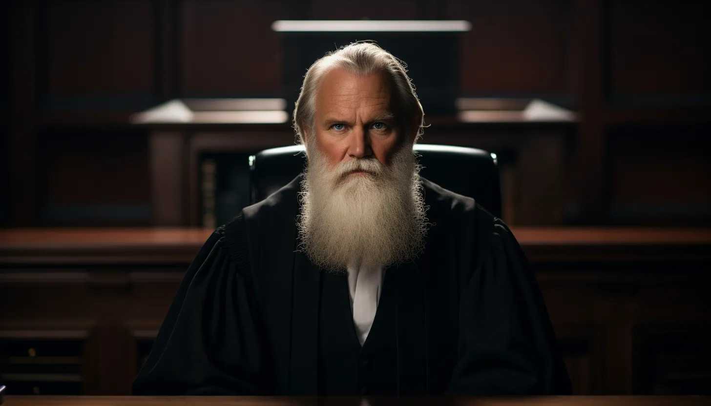 An image of Judge David Nye in his courtroom, camera focused on his serious face as he's absorbed in the court documents. Taken with a Canon EOS 5D Mark IV.
