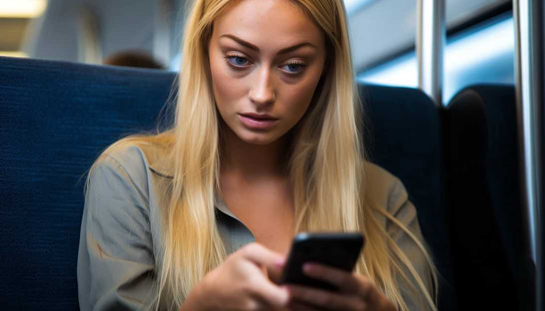 Sophie Turner looking stunned as she reads news about her divorce on her mobile phone. (Taken with a Nikon D850)