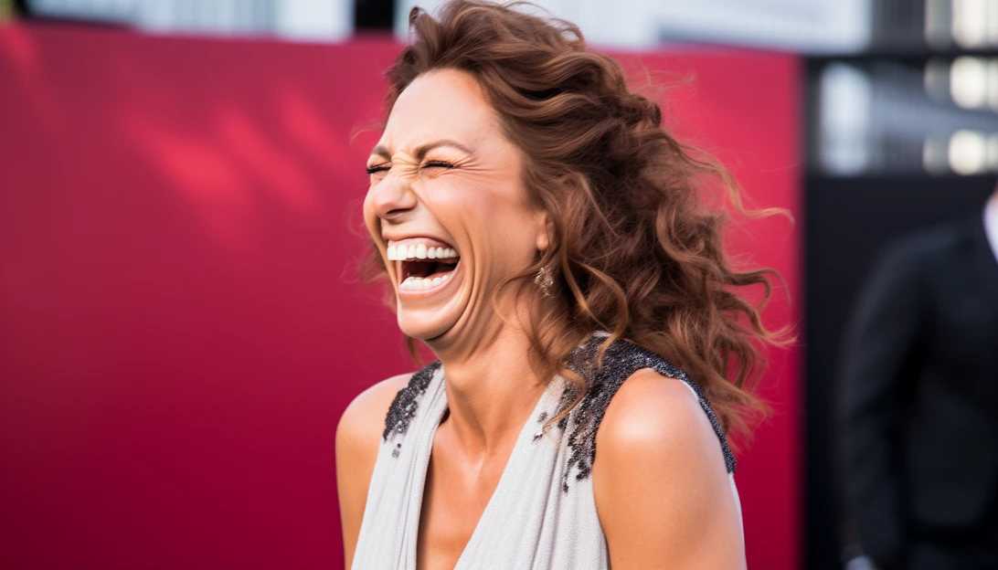 Minnie Driver smiling on a red carpet, radiating resilience and strength after her public breakup. (Taken with a Sony A7 III)