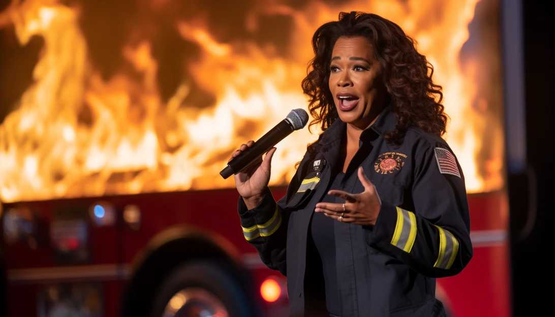 Oprah Winfrey presenting at the fall fundraiser honoring first responders, captured with a Sony A7 III.