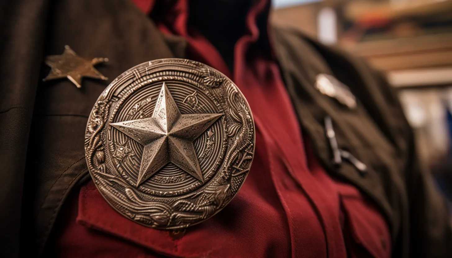 A close-up of a Texas Ranger badge, symbolizing the initiation of the investigation, taken with Sony Alpha a7 III.