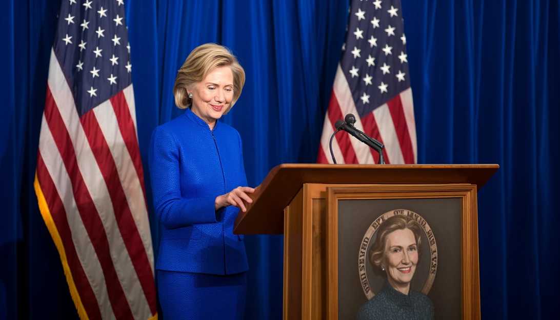 Hillary Clinton unveiling her official portrait at the State Department headquarters. (Taken with Nikon D850)