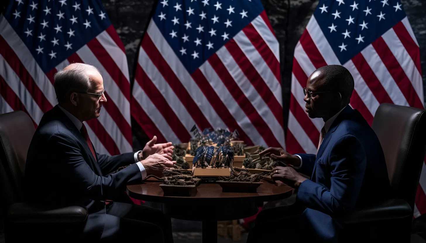 Towards the end, a compelling image of President Biden speaking with U.S. Secretary of Defense Lloyd Austin, to convey the high-level decision making that shaped the controversy. The seriousness of the decision communicated in their expressions - taken with Sony α7R IV.