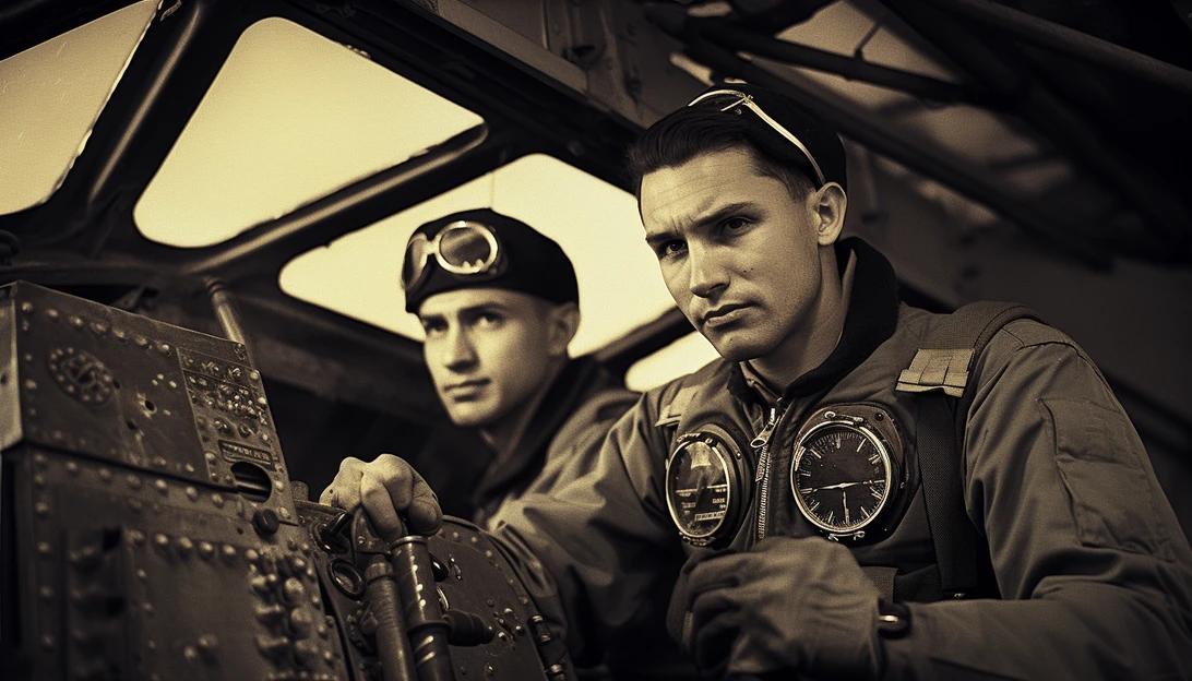 An image of U.S. Navy pilots during World War II, taken with a vintage Leica camera