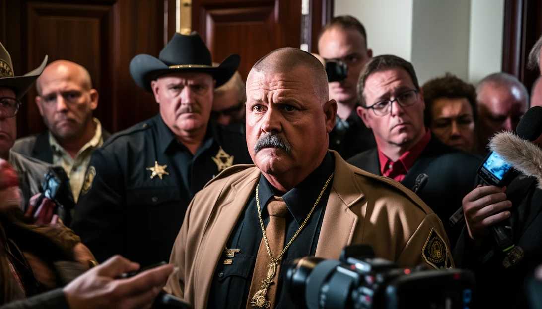 Sheriff Ken Mascara addressing the media at the news conference, taken with a Sony Alpha A7 III.