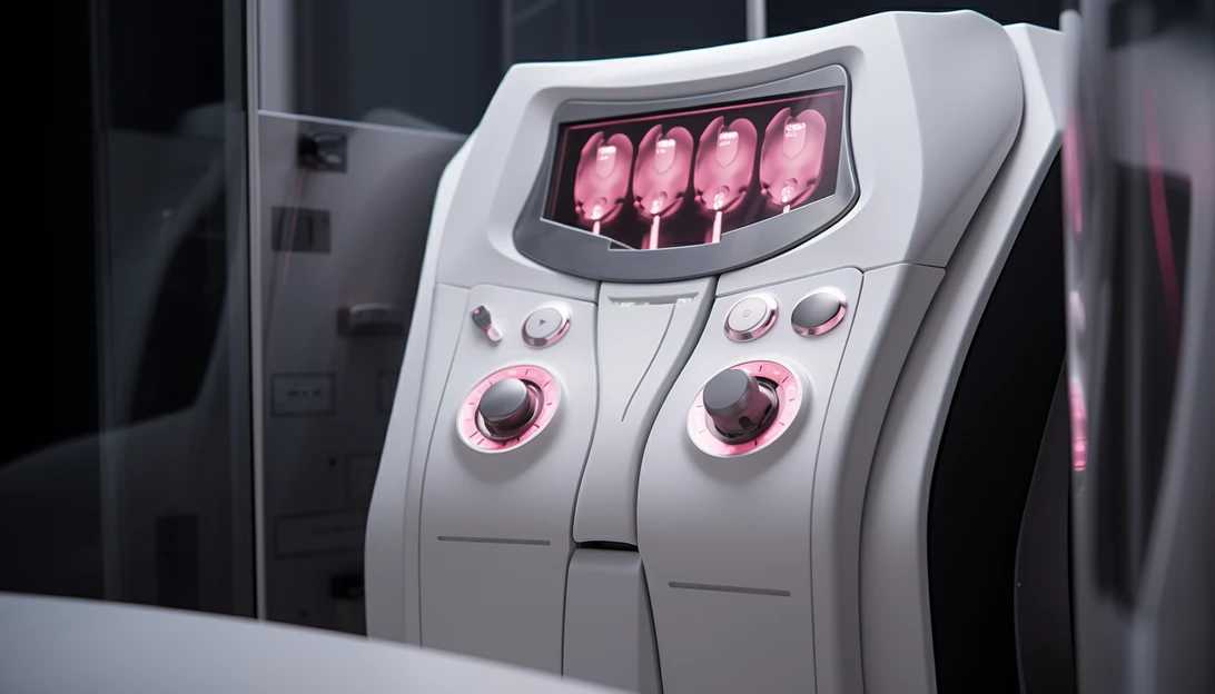 A close-up image of a mammogram machine, highlighting the importance of annual screening - taken with a Canon EOS R
