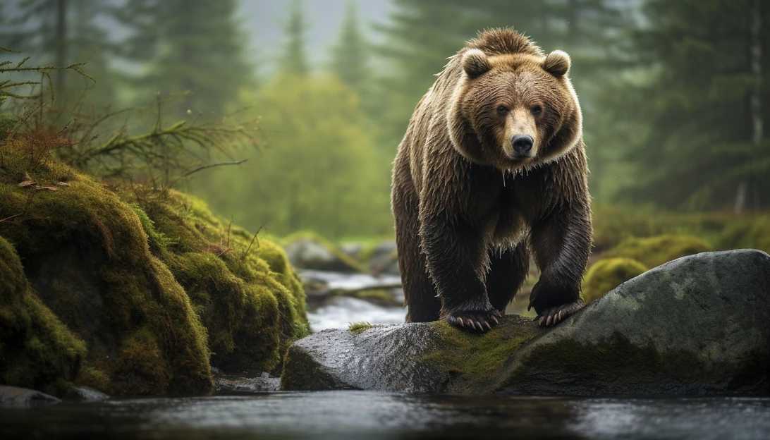 A stunning photo of a Fat Bear Week champion taken with a Nikon D850.