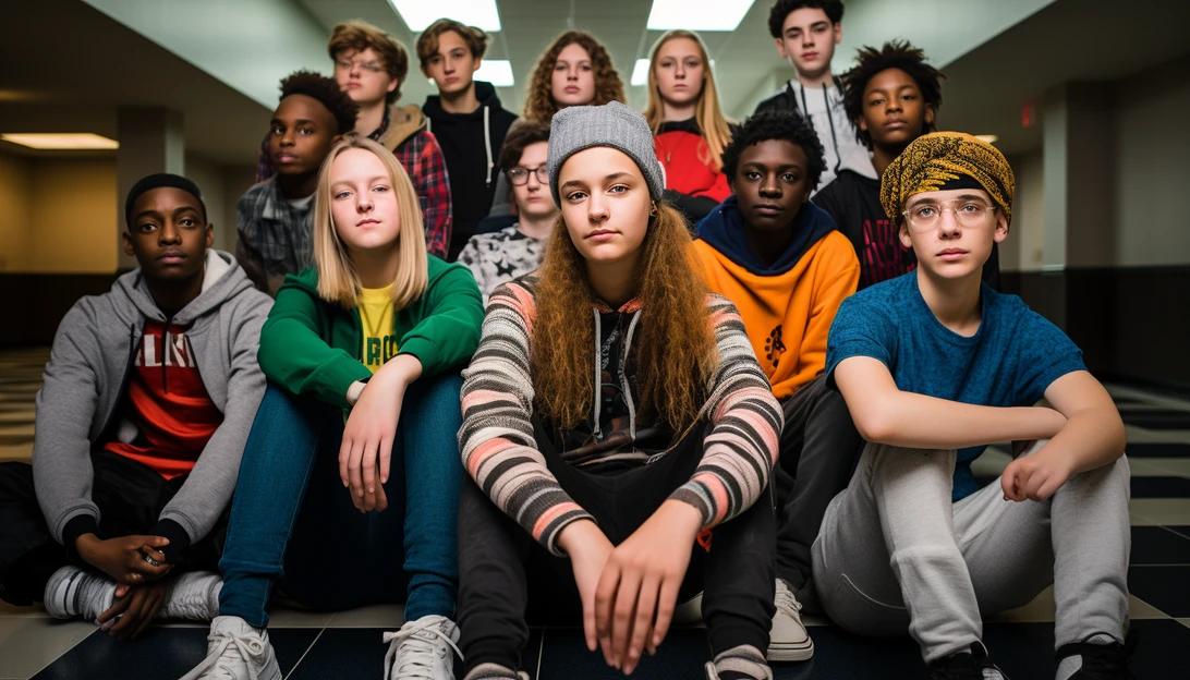 A photo of a diverse group of students in an Oregon middle school, representing the community impacted by the incident. (Taken with a Canon EOS R)