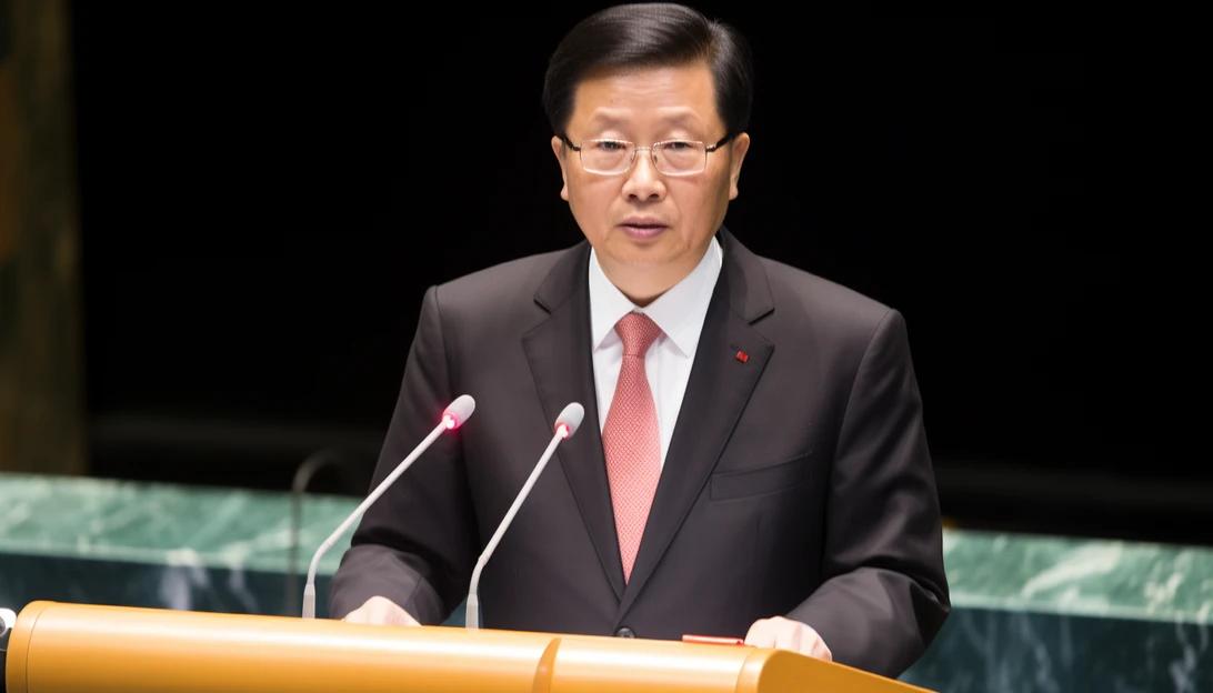 A photo of Chinese Vice President Han Zheng delivering his speech at the United Nations General Assembly. (Taken with a Nikon D850)