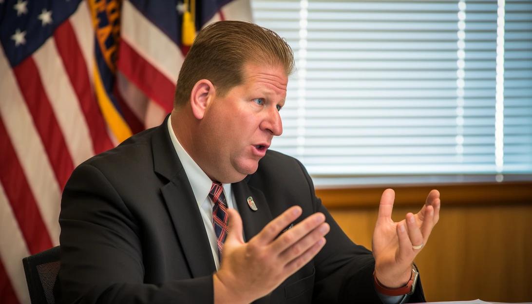 A photo of Chris Sununu, the Governor of New Hampshire, discussing the need for the field to shrink in the Republican nomination race. (Taken with Nikon D850)