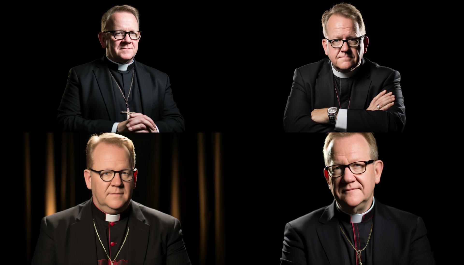Bishop Robert Barron in his clerical attire, representing the thoughtful faith model mentioned in the article (taken with Canon EOS 5D Mark IV).
