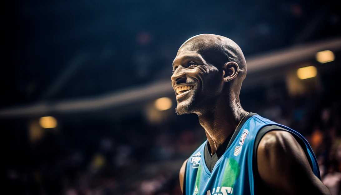 A captivating image of Kevin Garnett, donning the Minnesota Timberwolves jersey, dominating the court during one of his exceptional seasons. (Taken with Sony Alpha A7 III)
