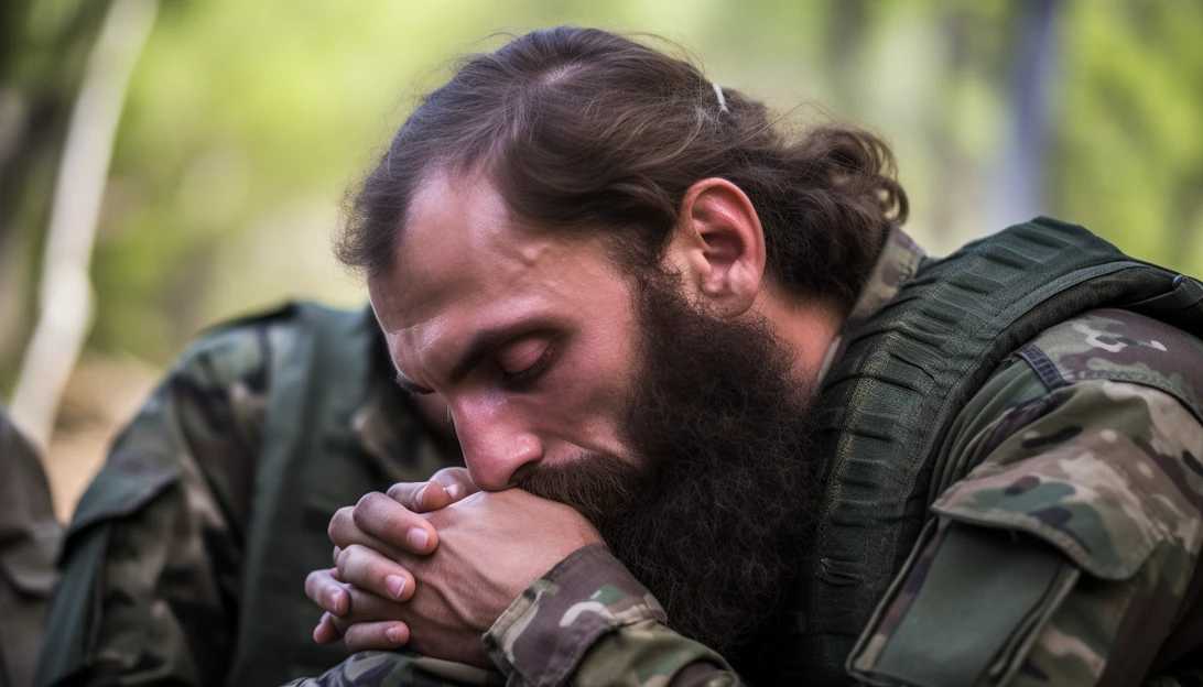 Israeli military rabbi providing spiritual support to a soldier during a burial ceremony. (Photo taken with Nikon D850)