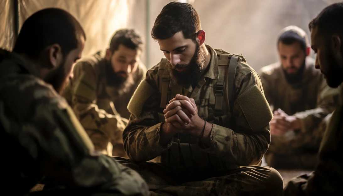 Israeli soldiers attending a remote prayer session led by Chief Rabbis at a military base. (Photo taken with Sony Alpha A7 III)