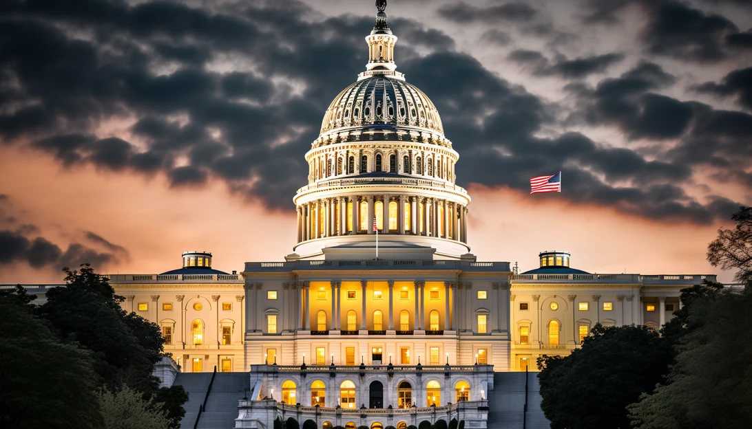 An image showing the White House and the Capitol building, symbolizing the political discussions and debates surrounding new sanctions against Iran. Taken with a Nikon D850.