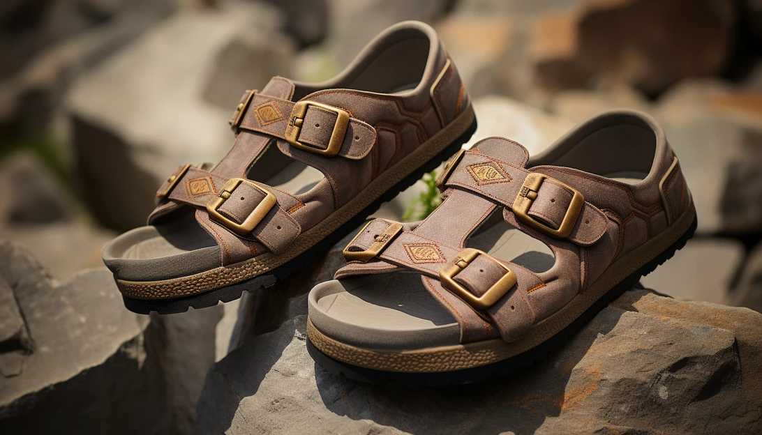 A close-up photo of Birkenstock sandals, showcasing their unique design and craftsmanship. (Taken with a Canon EOS R)