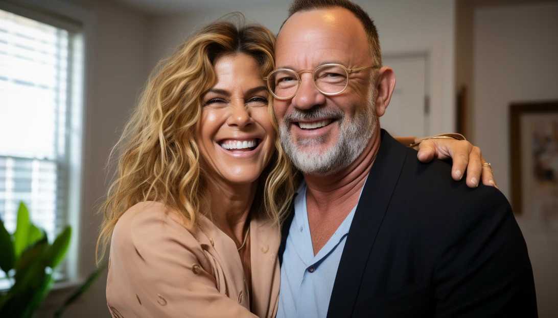 Rita Wilson and Tom Hanks supporting each other during her breast cancer journey, taken with Sony Alpha a7 III