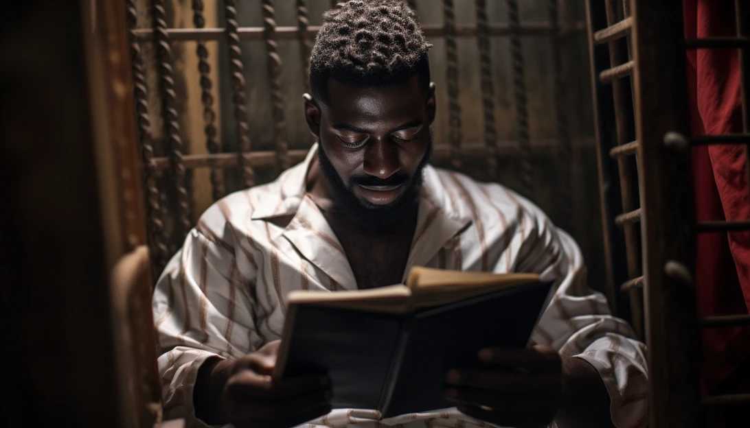 Ihsane El Kadi, the imprisoned journalist, reading the news headlines about his case on a tablet inside his prison cell. (Taken with a Canon EOS R)