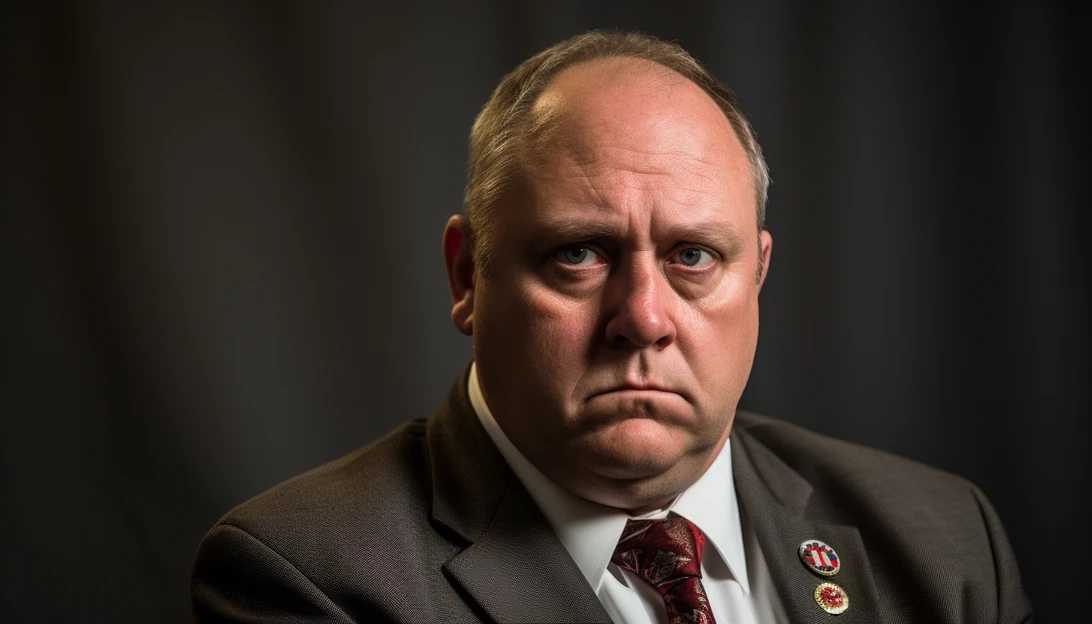 A photo of Steve Scalise with a determined expression, taken with a Canon EOS 5D Mark IV