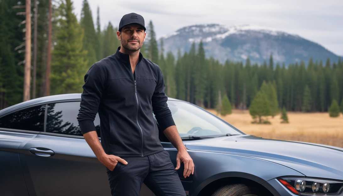 Jeff Dye posing with his Tesla, the same car he was driving during the accident, against a beautiful backdrop. (Taken with Nikon D850)