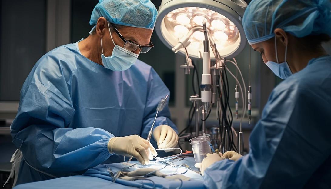 A plastic surgeon performing a breast augmentation surgery in a state-of-the-art operating room taken with Nikon D850.