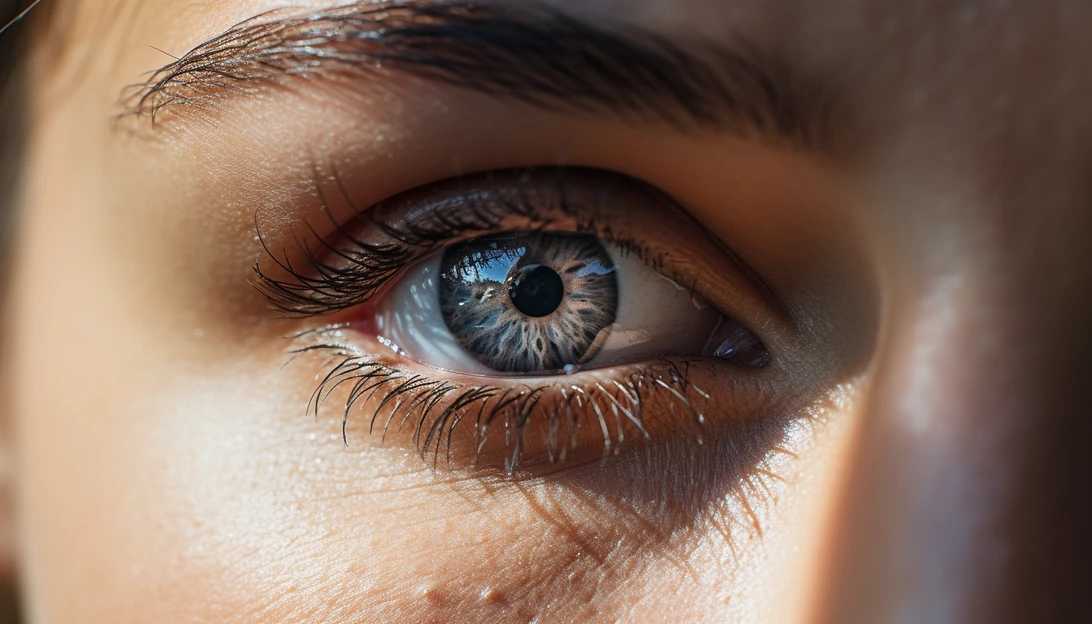Close-up of a patient's eyes after undergoing eyelid surgery, revealing a more youthful appearance taken with Sony Alpha A7III.