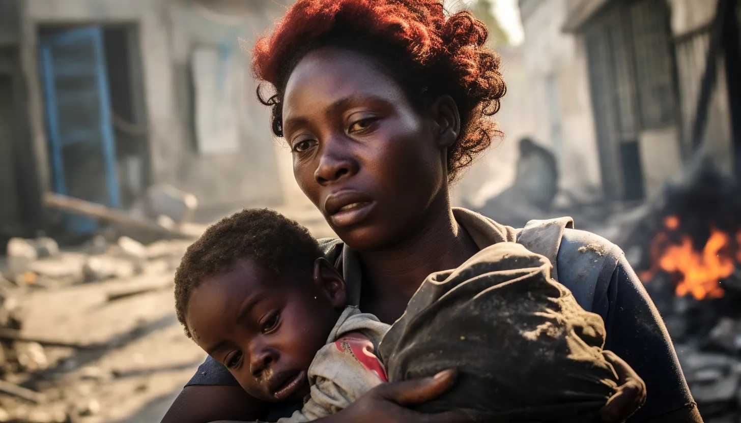A heart-wrenching image of a mother in Haiti with despair in her eyes, her expression reflecting the turmoil and anguish that has become a pervasive part of her life - Taken with Nikon D850