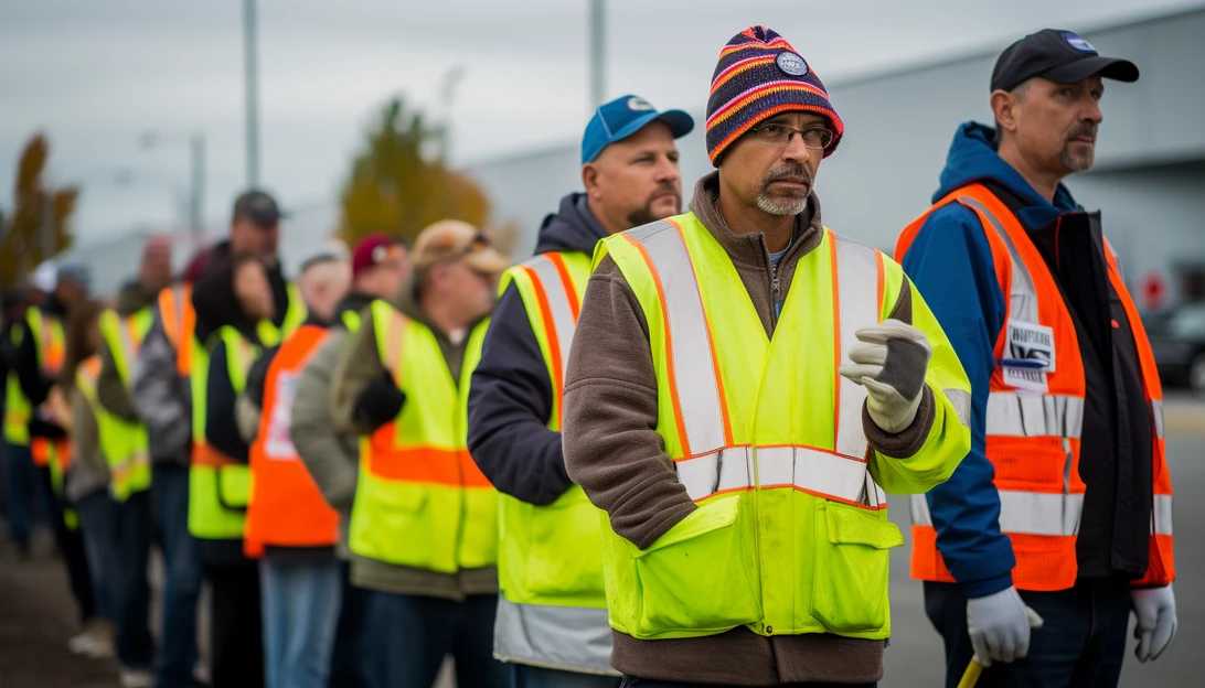 An image of striking United Auto Workers picketing outside the General Motors Lansing Delta Plant in Delta Township, Michigan. (Taken with Nikon D750)