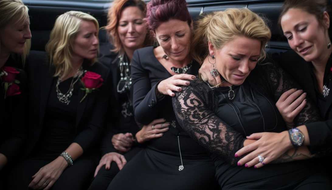 Gabriella Bonham, surrounded by family members, celebrating her win of the Volkswagen Beetle at the funeral, photographed using a Sony Alpha a7 III.