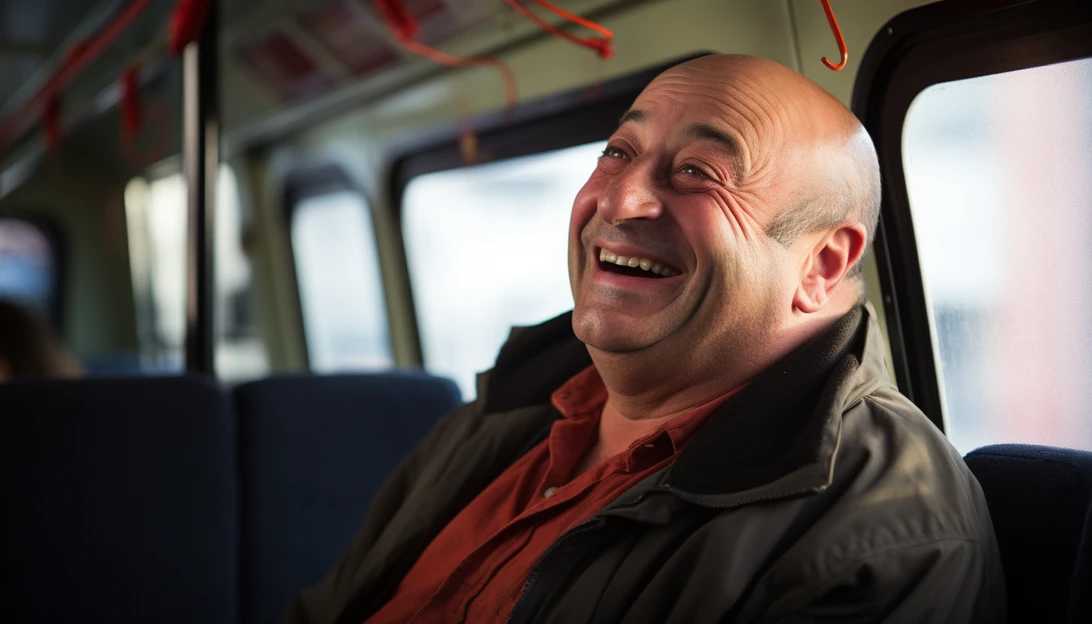 Burt Young smiling during a scene from the movie 'Rocky', taken with a Canon EOS 5D Mark IV