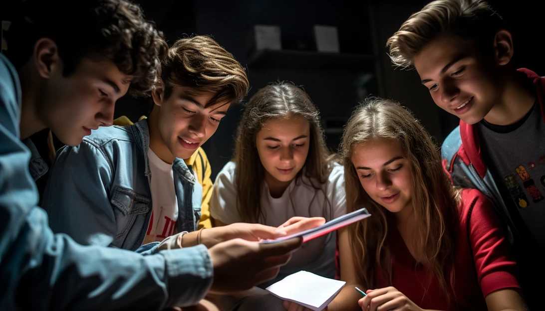 Group of teenage friends reading their encouraging notes together, taken with a Sony A7 III
