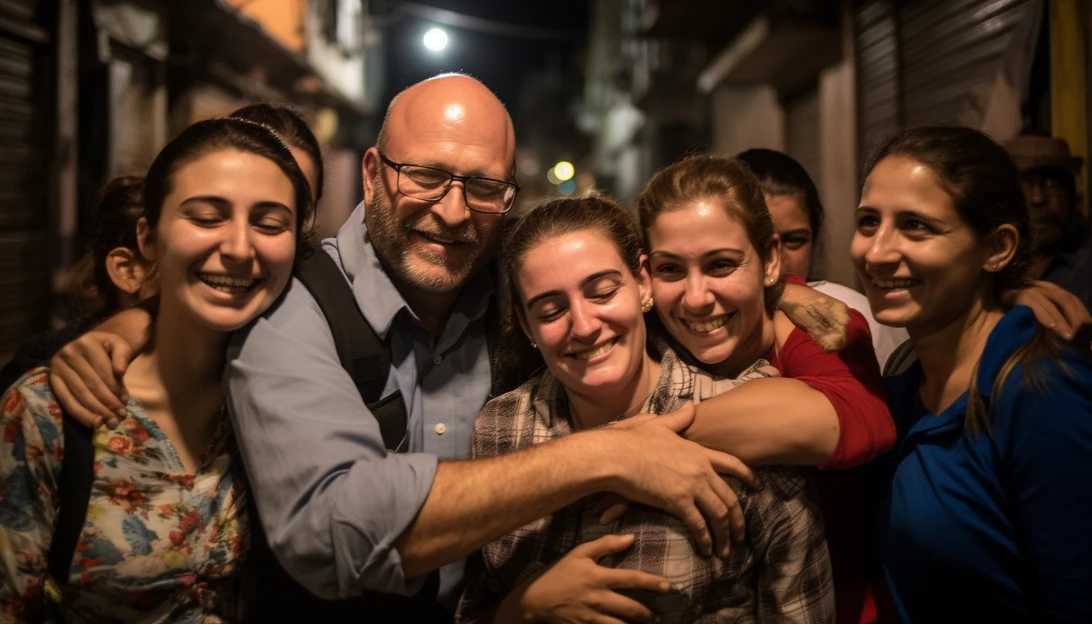 American relatives Judith and Natalie Raanan reunite with their family after being released by Hamas (taken with Nikon D850)