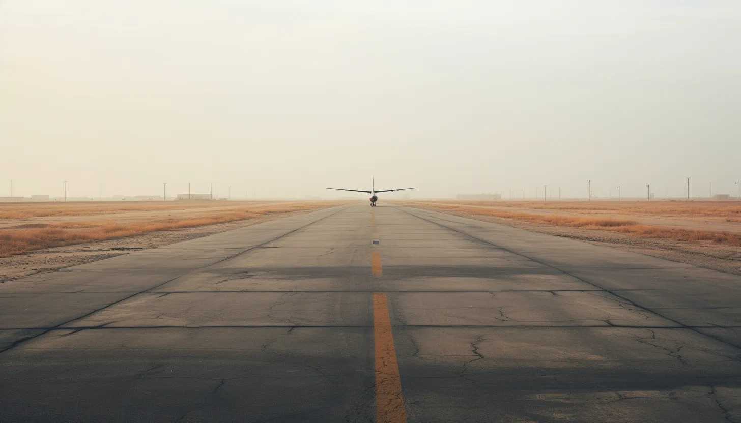 A desolate airfield in the Kharkiv region, symbolizing the secretive nature of the operation, taken with a Sony Alpha 7R IV
